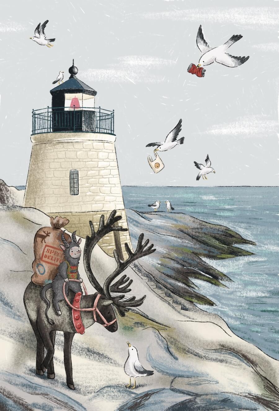 Krampus helps cleaning the beach